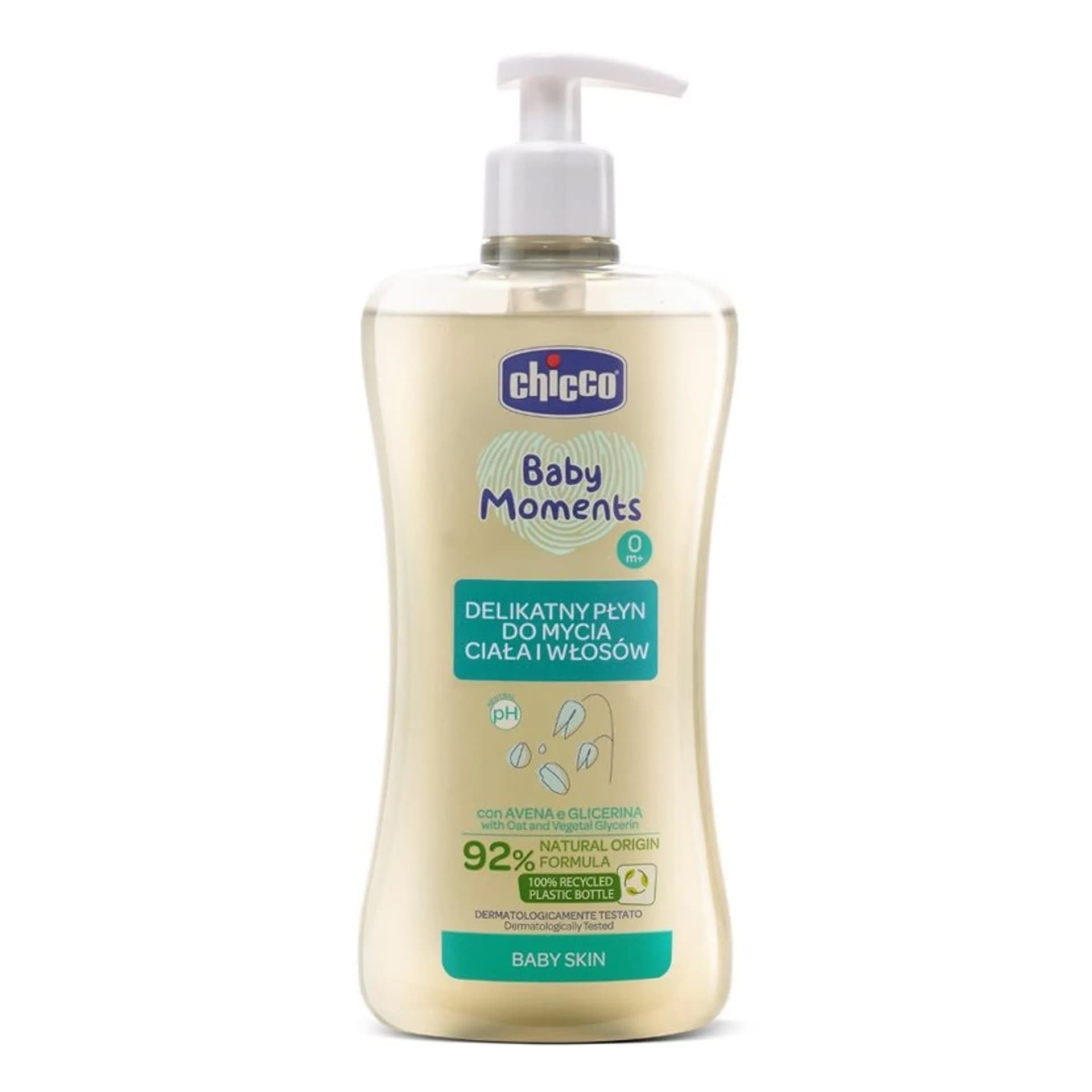 CHICCO BABY MOMENTS BODY WASH AND SHAMPOO 500 ML